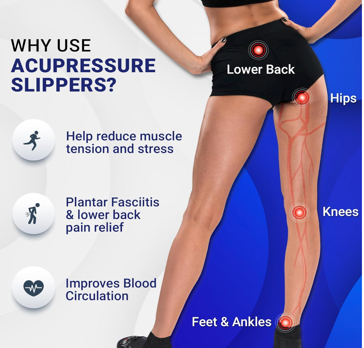 Massage Slippers, Rotating Acupressure Foot Massager